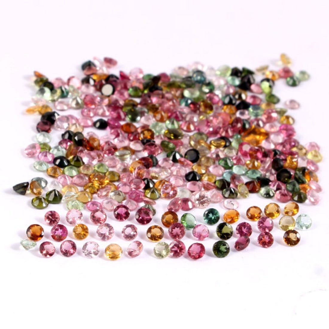 Multi Tourmaline 1.50 MM Round Diamond Cut 250 Pieces (1 of 3)