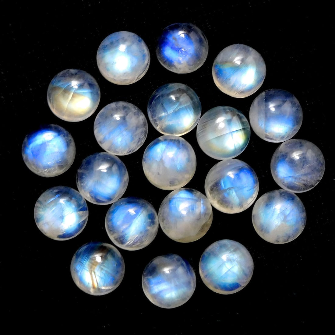 Rainbow Moonstone 9 MM Round Cabochon 5 Pieces (1 of 2)