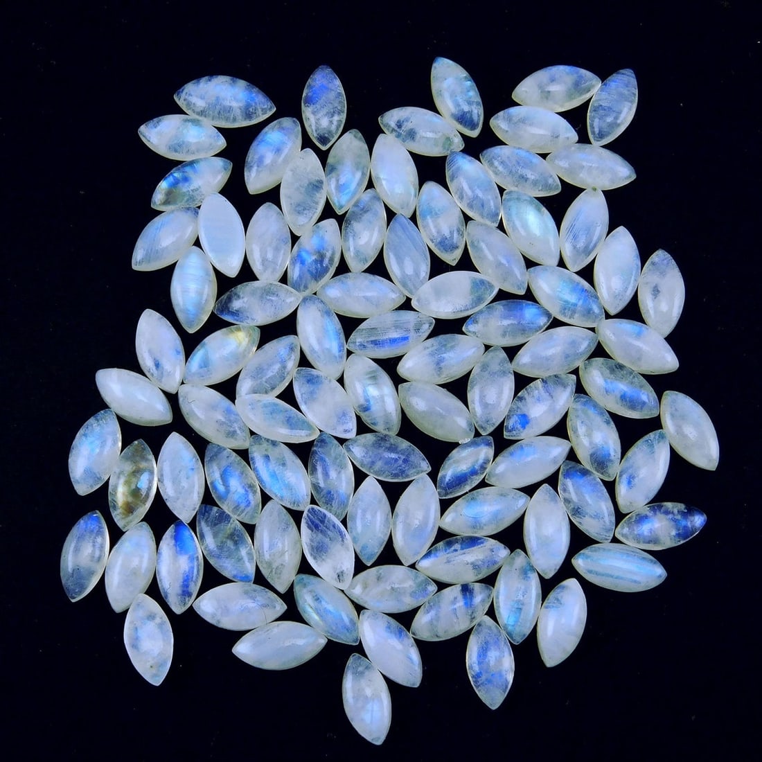 Rainbow Moonstone 3x6 MM Marquise Cabochon 50 Pieces (1 of 3)