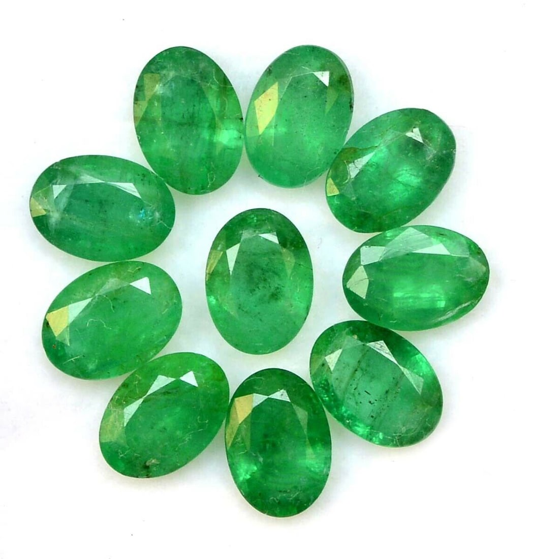 Emerald 5x3 MM Oval Faceted Cut 50 Pieces (1 of 4)