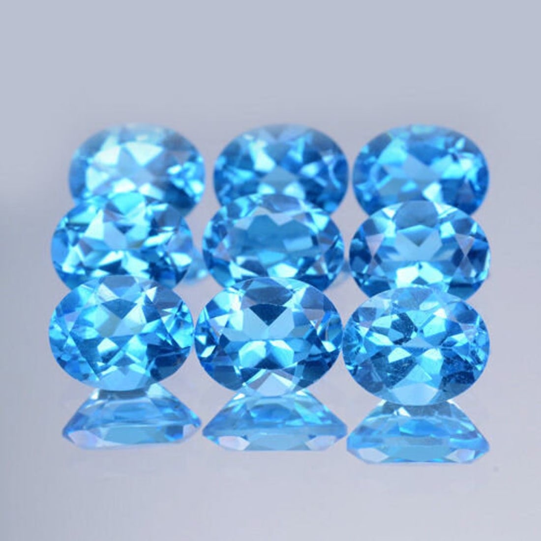 Swiss Blue Topaz 8x6 MM Oval Faceted Cut 25 Pieces (1 of 3)