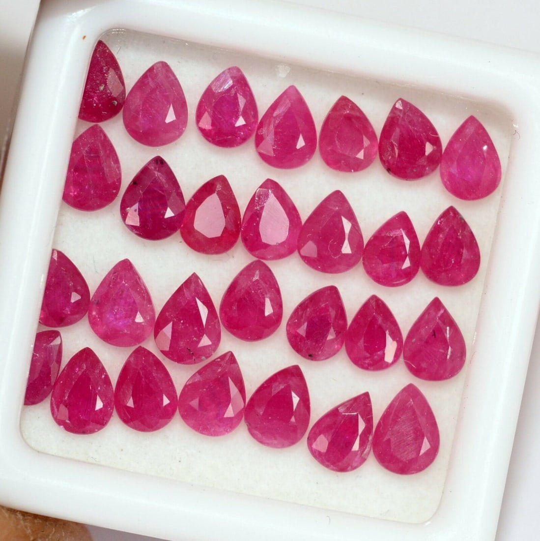 Ruby 5x4 MM Pear Faceted Cut 25 Pieces - 2