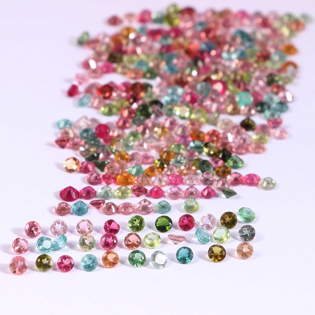 Multi Tourmaline 2 MM Round Diamond Cut 100 Pieces (1 of 3)