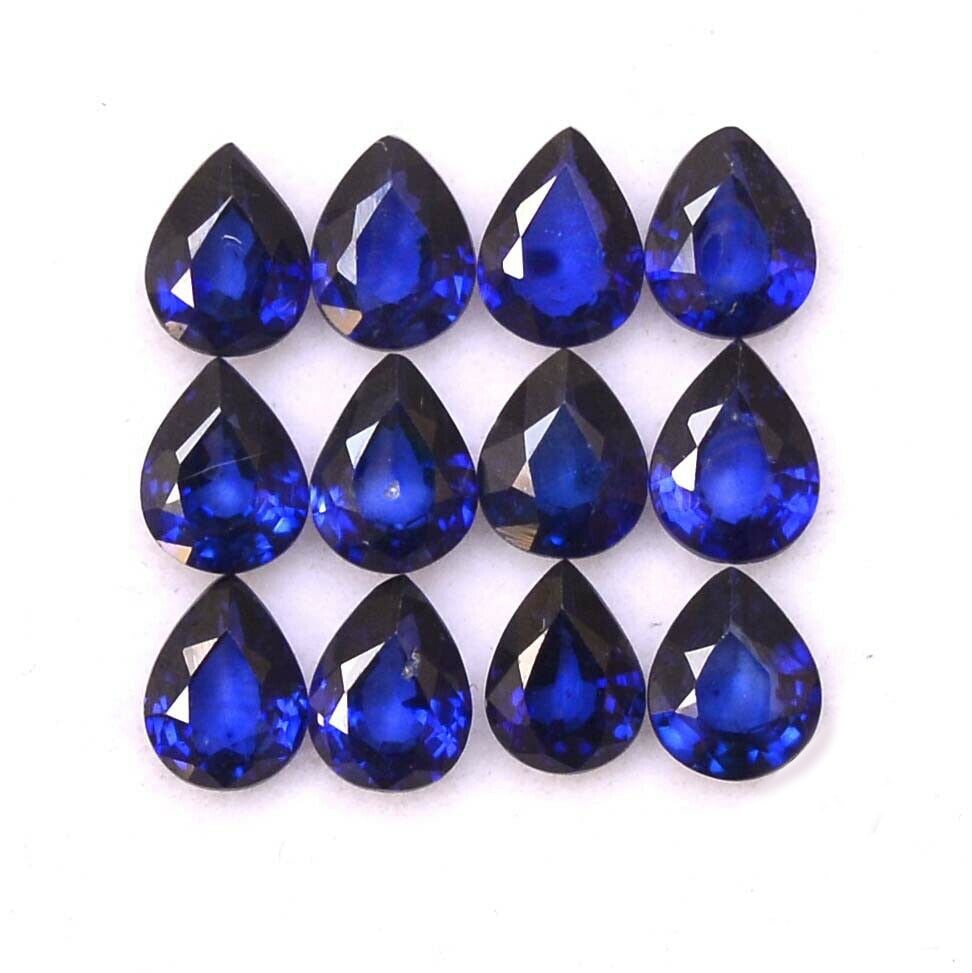 Blue Sapphire 5x4 MM Pear Faceted Cut 25 Pieces: Natural Blue Sapphire 5x4 MM Pear Faceted Cut 25 Pieces Gemstone : Blue Sapphire Shape : Pear Size : 5x4 MM Color : Blue Type : Faceted Cut Quantity : 25 Pieces Weight : </