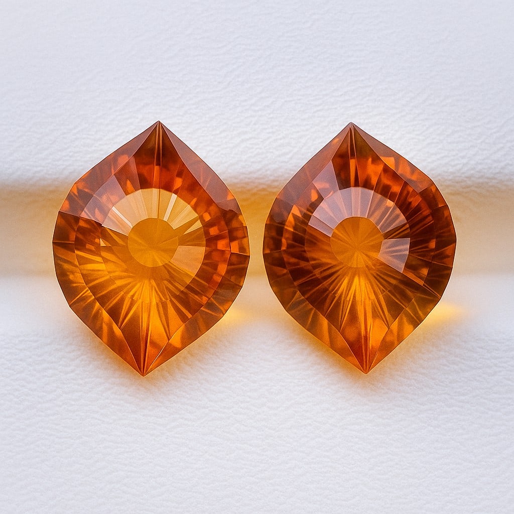 Natural Golden Citrine Eye Shaped Cut 11.1 Cts. Gemstone Pair (1 of 3)