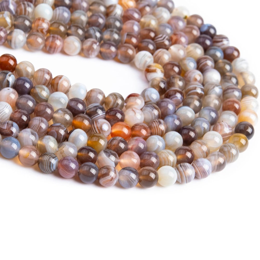 Natural Persian Gulf/Botswana Agate Gemstone 4 mm Round Smooth Plain Beads 5 Strand (1 of 4)