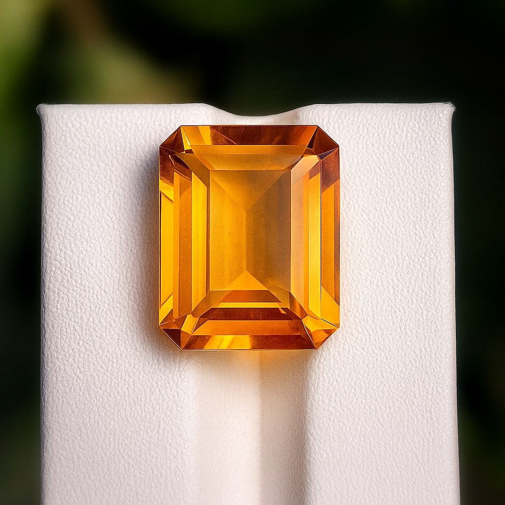 Natural Golden Citrine Octagon Faceted Cut 13.25 Cts. Gemstone (1 of 4)