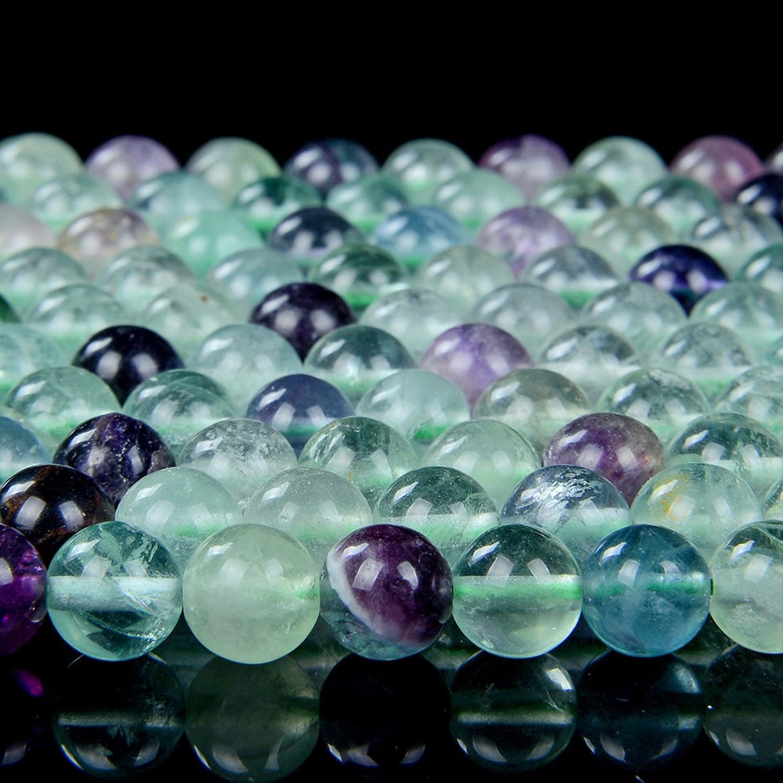 Natural Fluorite AAA Gemstone 8 mm Round Smooth Plain Beads 5 Strand (1 of 3)