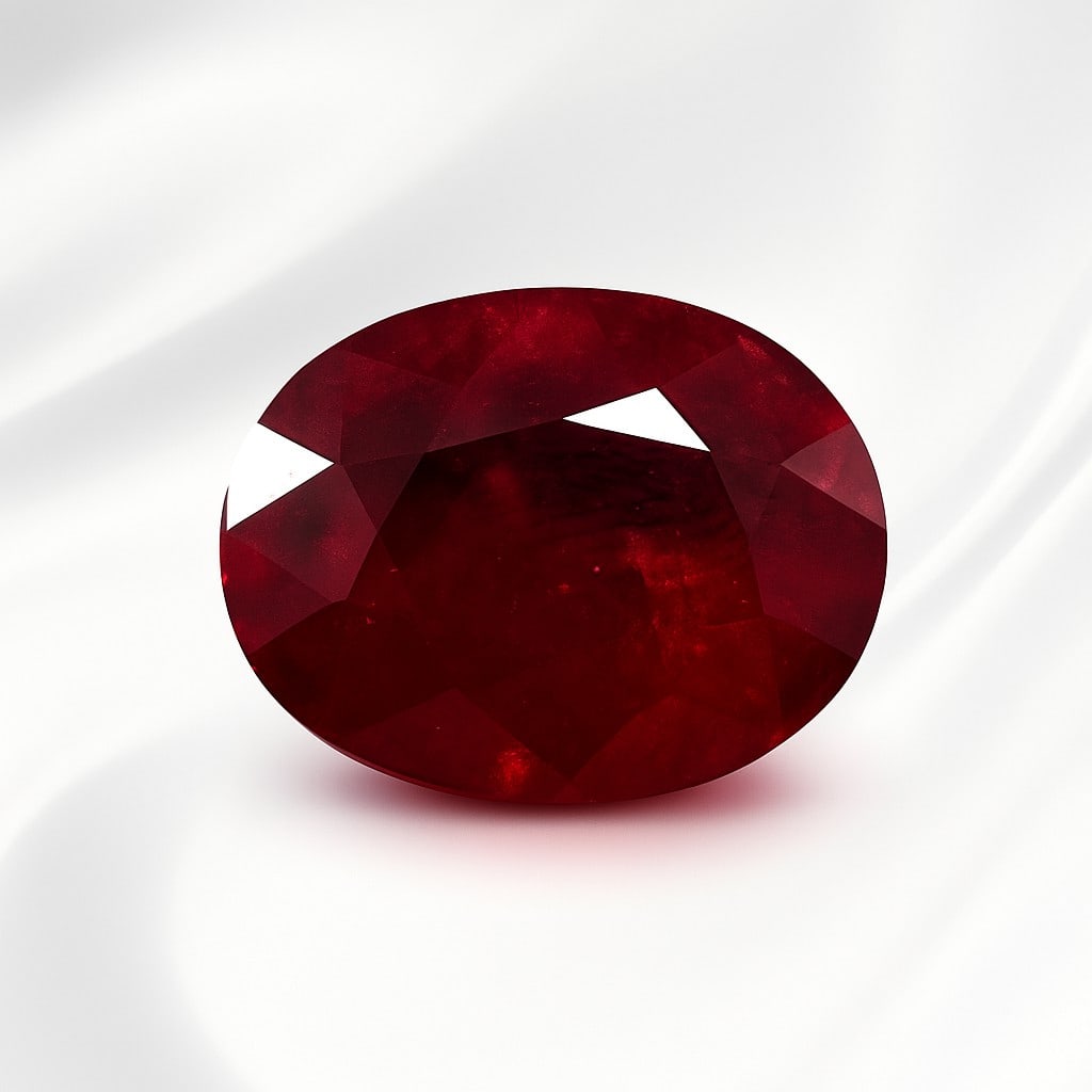 Natural Ruby Oval Faceted Cut 13.6 Cts. Gemstone (1 of 4)