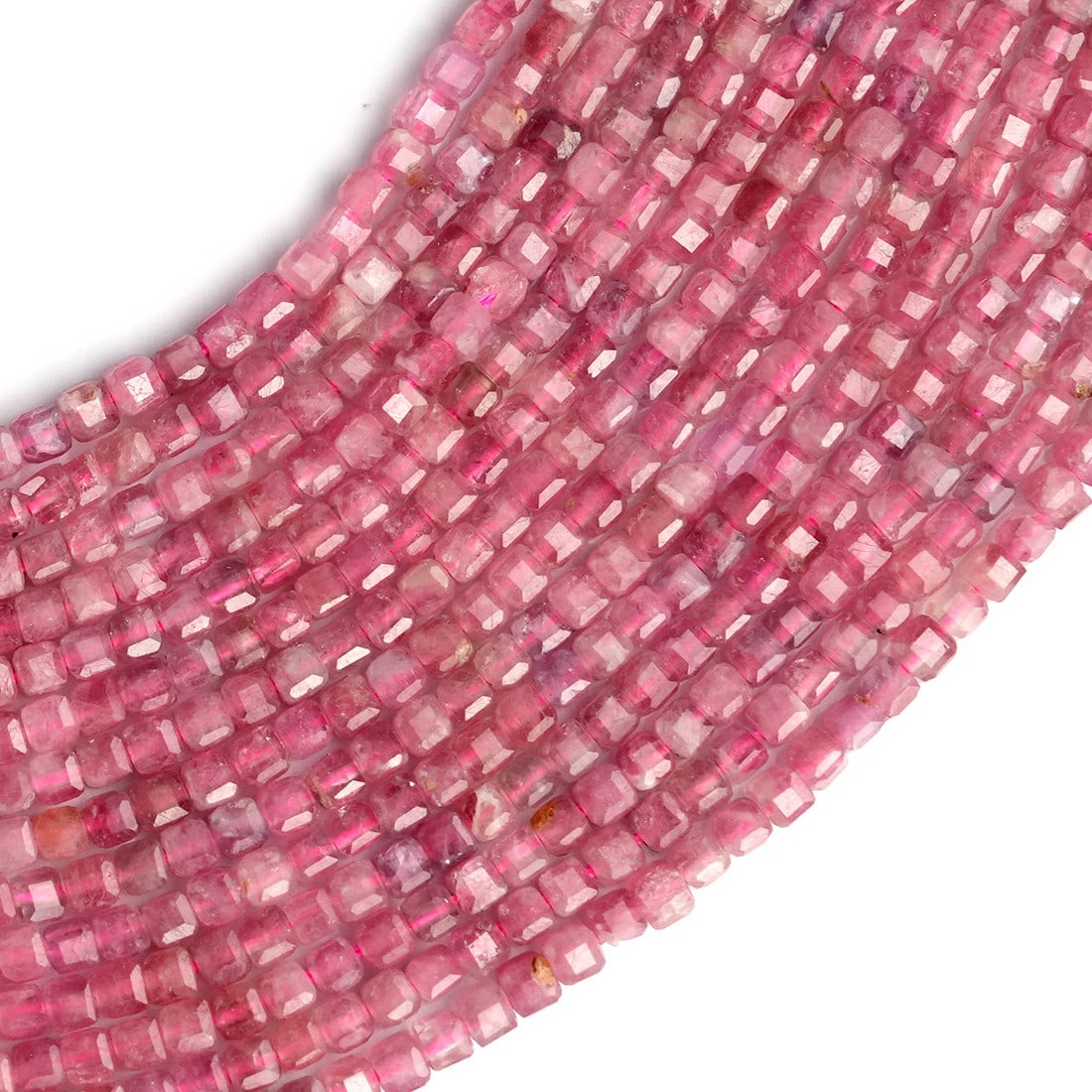 Natural Pink Tourmaline Gemstone 2 MM Micro Cube Faceted Beads 10 Strand: Natural Pink Tourmaline Gemstone 2 MM Round Micro Faceted Beads 10 Strand Product Type : Loose Beads Strand Gemstone : Pink Tourmaline Beads Shape : Cube Faceted Beads Size : 2 MM Quantity : <