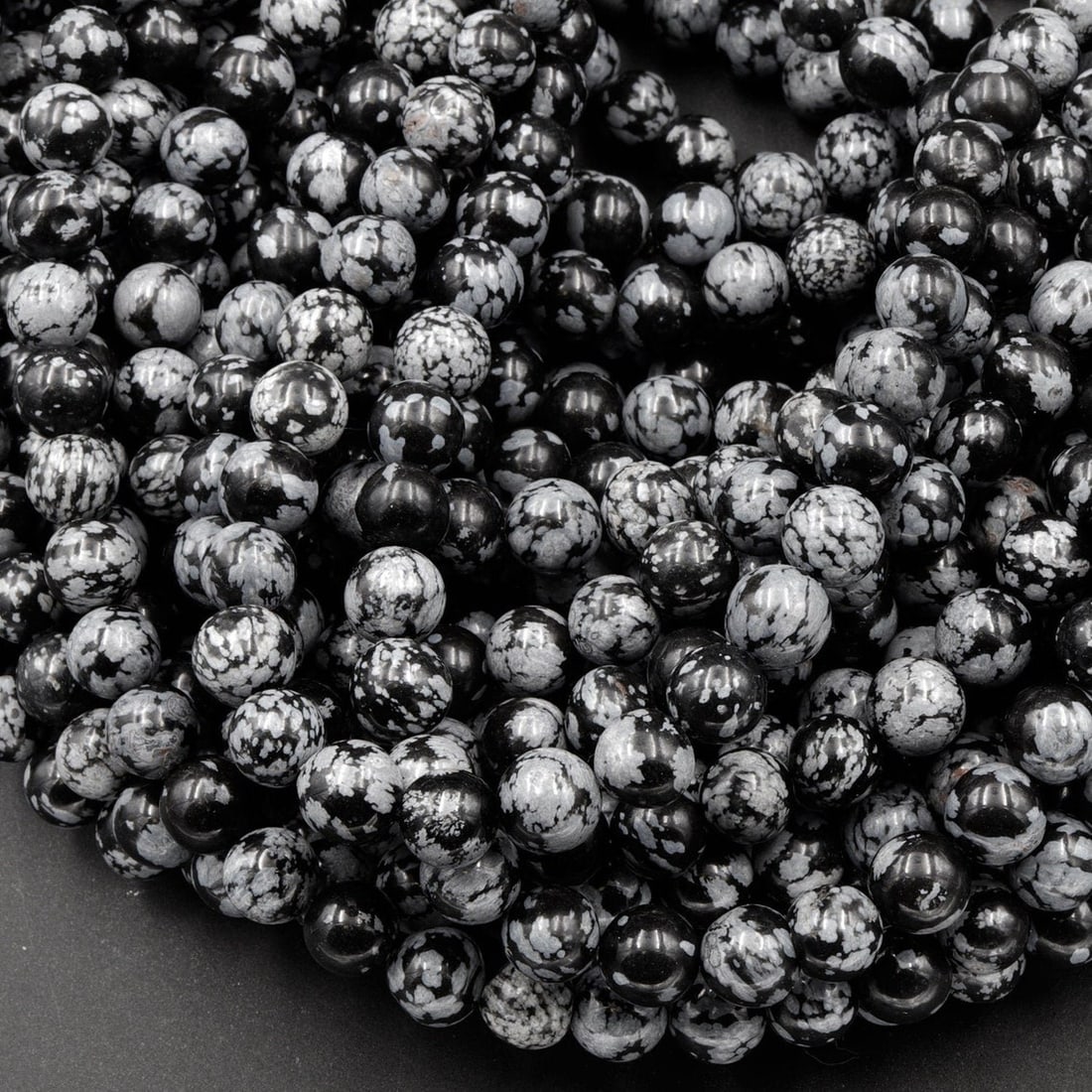 Natural Snowflake Obsidian Gemstone 6 mm Round Smooth Plain Beads 10 Strand: Natural Snowflake Obsidian Gemstone 6 mm Round Smooth Plain Beads 10 Strand Product Type : Loose Beads Strand Gemstone : Snowflake Obsidian Beads Shape : Round Smooth Plain Beads Size : 6 mm Q