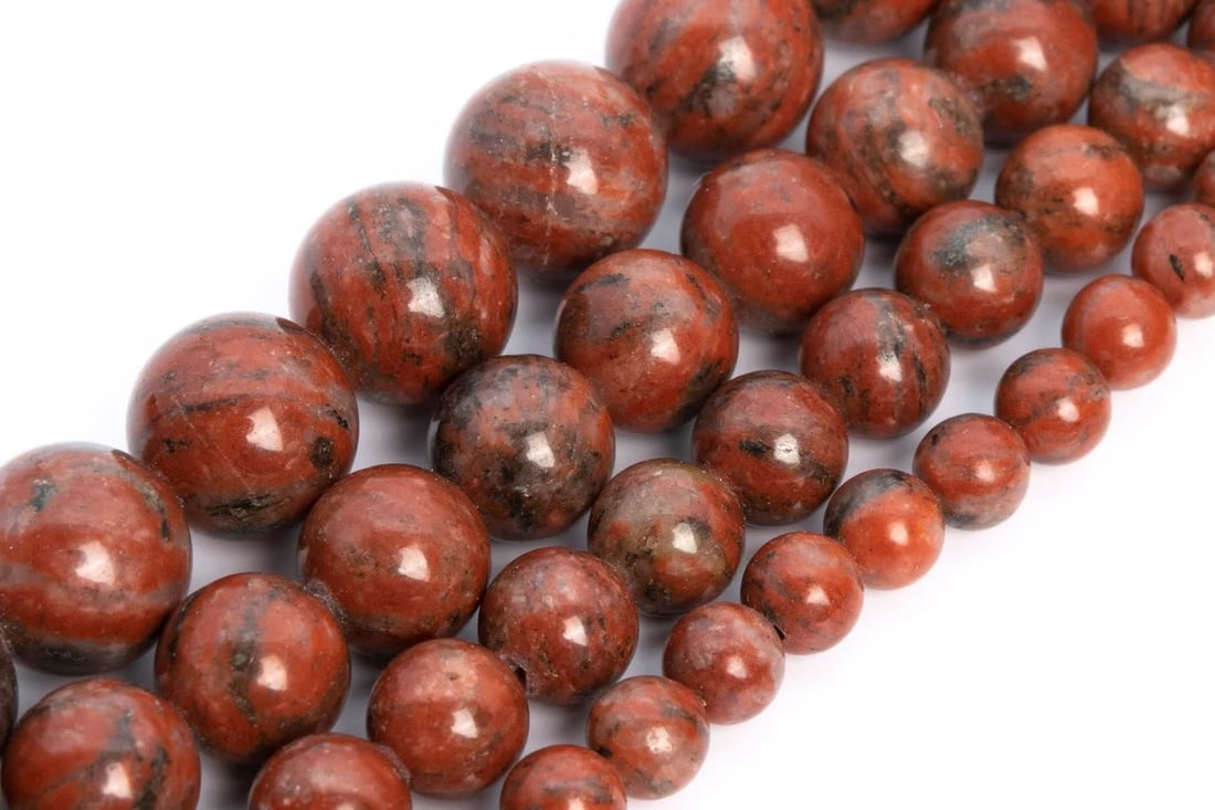 Natural Red Jasper Gemstone 10 mm Round Smooth Plain Beads 10 Strand (1 of 5)