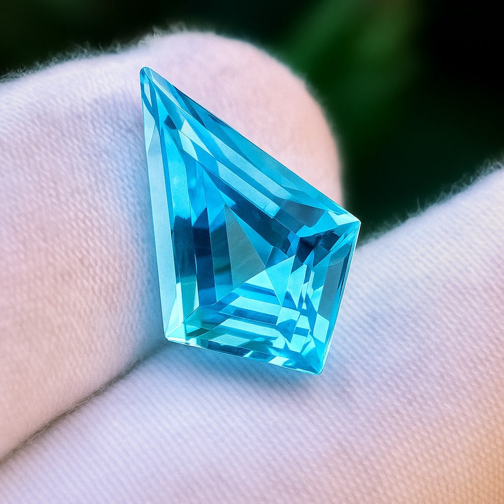 Natural Blue Topaz Fancy Shaped Faceted Cut 9.5 Cts. Gemstone (1 of 4)