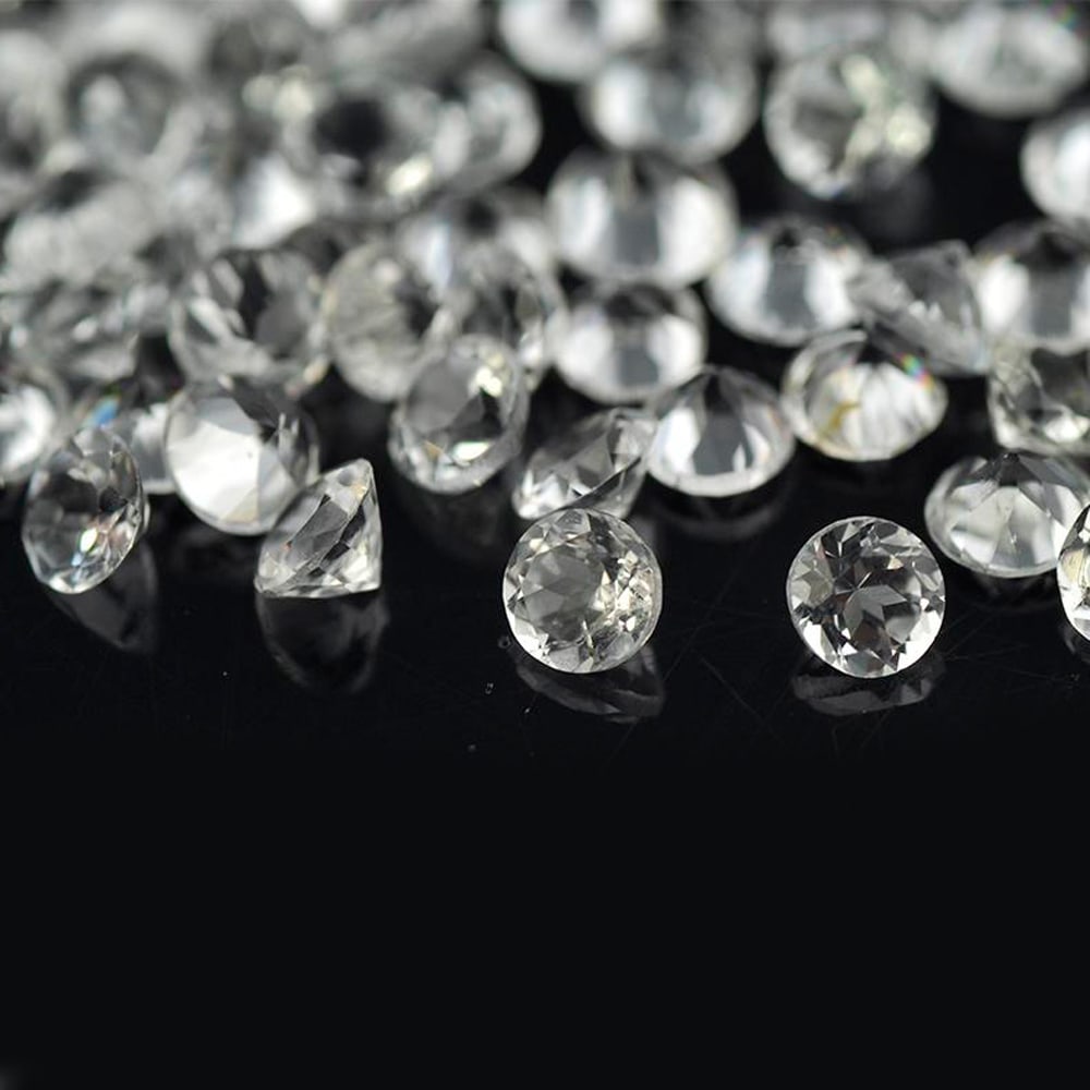 White Topaz 4 MM Round Faceted Cut 100 Pieces (1 of 5)