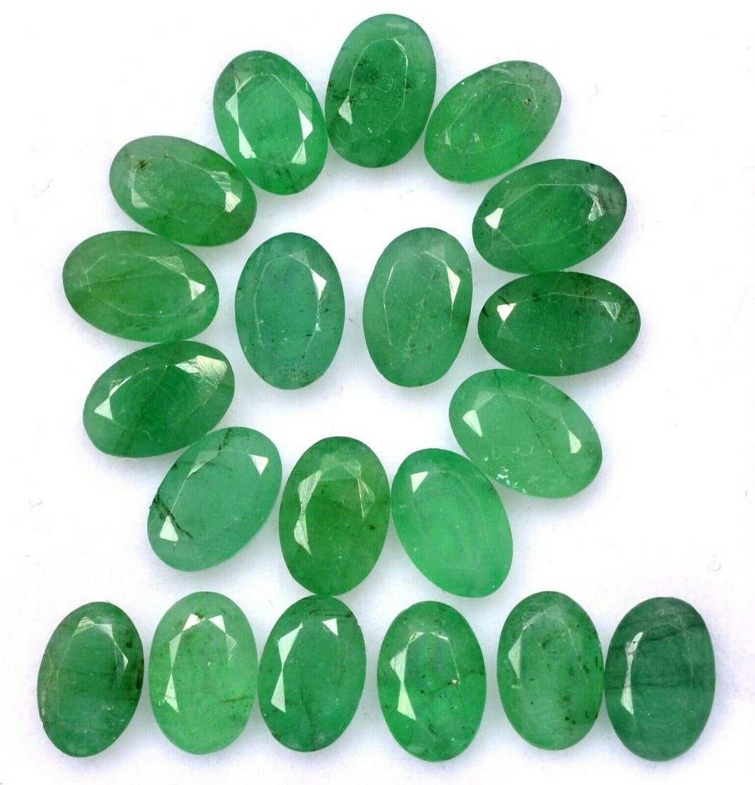 Emerald 6x4 MM Oval Faceted Cut 20 Pieces (1 of 2)