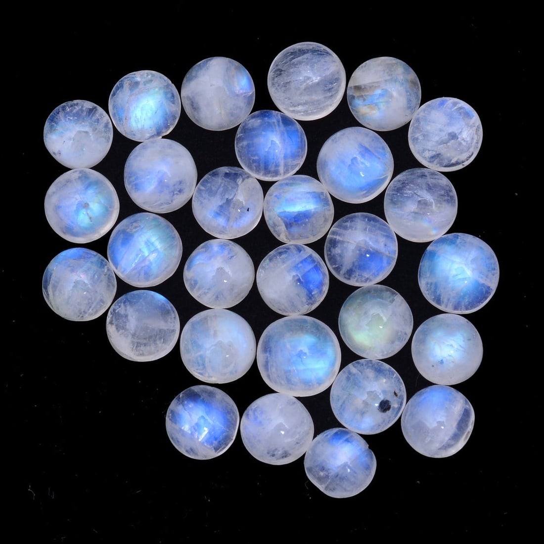 Rainbow Moonstone 7 MM Round Cabochon 25 Pieces (1 of 3)
