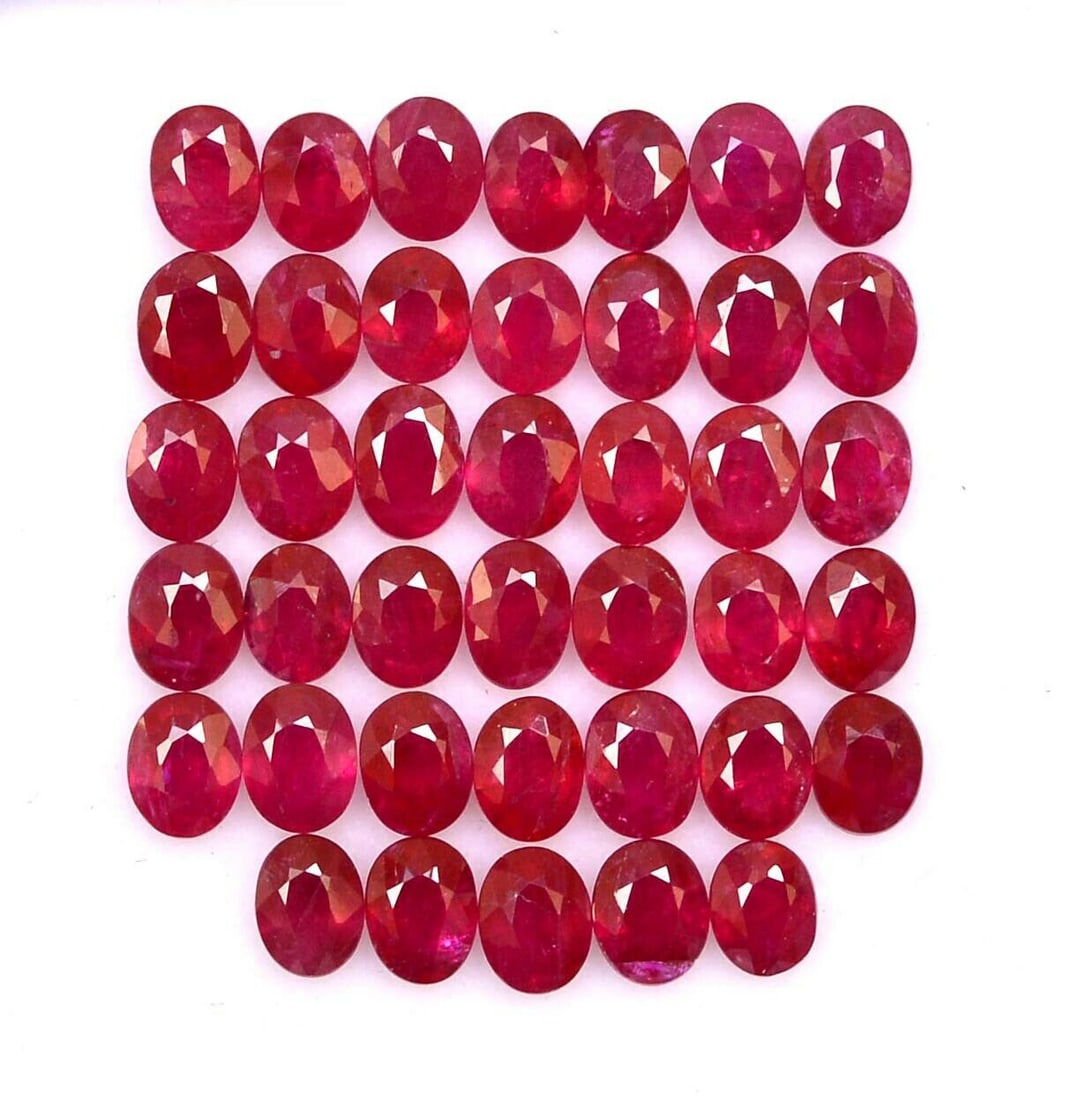 Ruby 4x3 MM Oval Faceted Cut 25 Pieces (1 of 4)