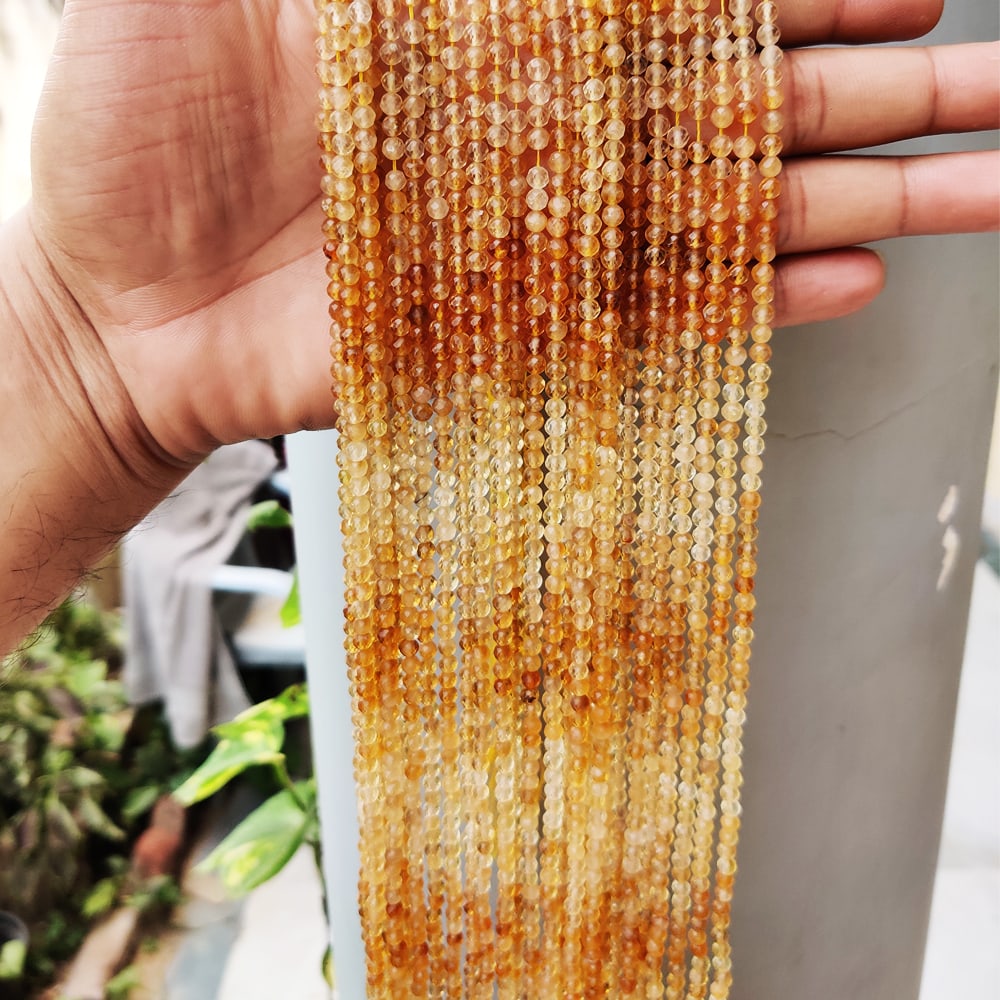 Natural Citrine Shaded Gemstone 4 mm Round Micro Faceted Beads 10 Strand: Natural Citrine Shaded Gemstone 4 mm Round Micro Faceted Beads 10 Strand Product Type : Loose Beads Strand Gemstone : Citrine Shaded Beads Shape : Round Micro Faceted Beads Size : 4 mm Quantit