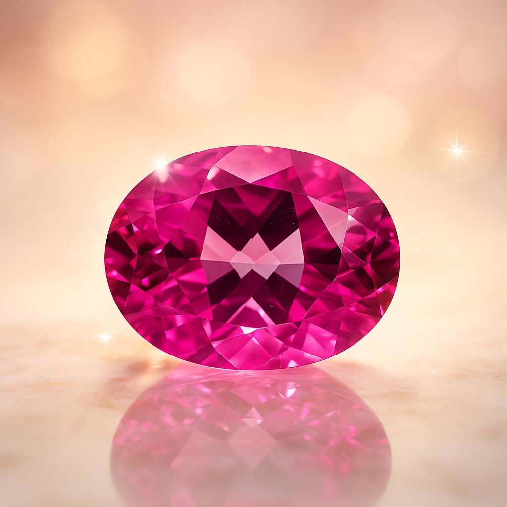 Natural Pink Topaz 14.4 Ct Oval Cut Gemstone (1 of 5)