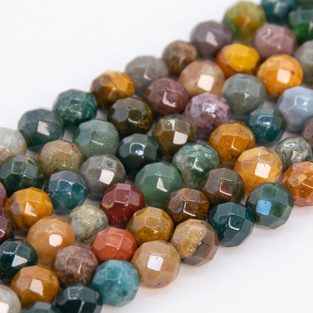 Natural Ocean Jasper Gemstone 6 mm Round Faceted Cut Beads 5 Strand: Natural Ocean Jasper Gemstone 6 mm Round Faceted Cut Beads 5 Strand 15.5 Inches Each Product Type : Loose Beads Strand Gemstone : Ocean Jasper Beads Shape : Round Faceted Cut Beads Size : 6 mm