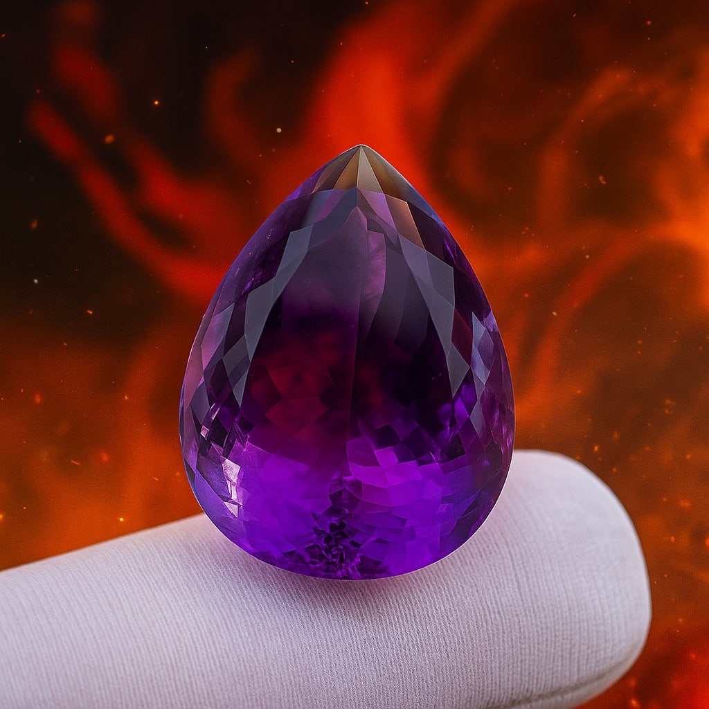 Natural Amethyst Pear Faceted Cut 59.90 Cts. Gemstone: Natural Amethyst Pear Faceted Cut 59.90 Cts. Gemstone Gemstone : Amethyst Shape : Pear Size : 29X20X16.5 MM Color : Purple Type : Faceted Cut Quantity : 1 Pieces Weight : </