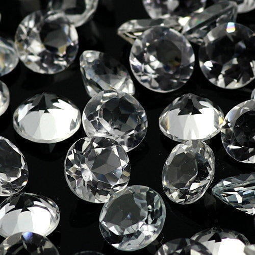 White Topaz 7 MM Round Faceted Cut 25 Pieces (1 of 2)