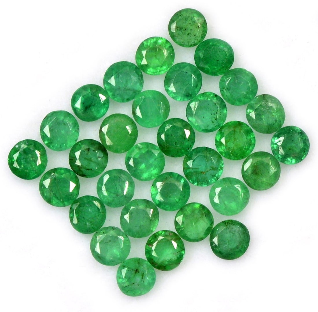 Emerald 3 MM Round Faceted Cut 100 Pieces (1 of 4)