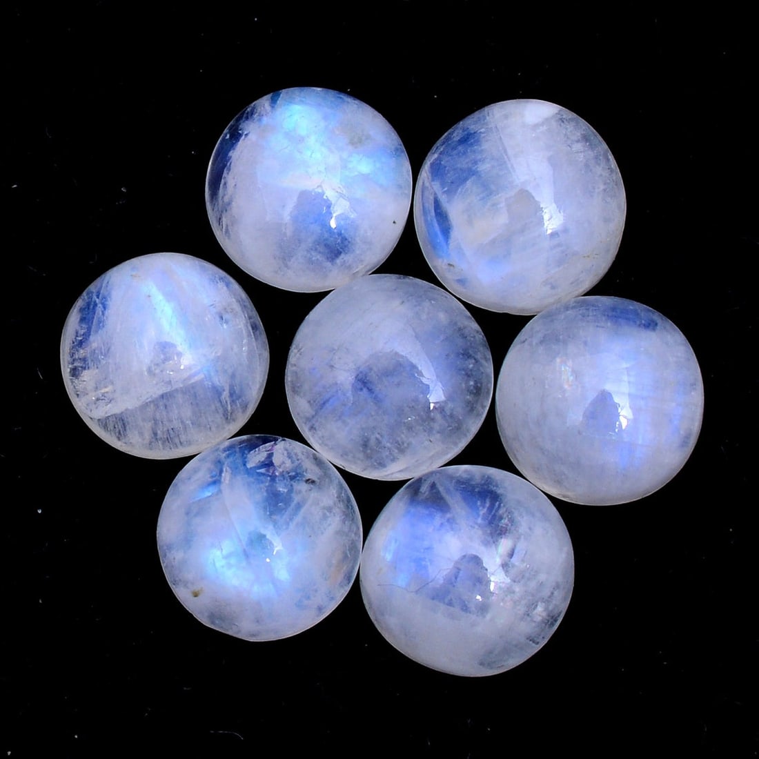 Rainbow Moonstone 11 MM Round Cabochon 10 Pieces (1 of 2)