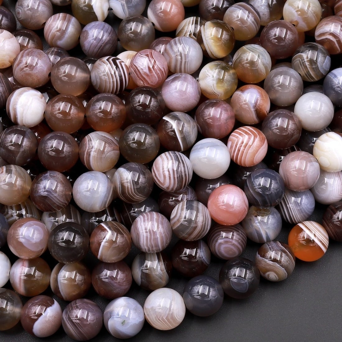 Natural Persian Gulf Agate Gemstone 10 mm Round Smooth Plain Beads 10 Strand (1 of 5)