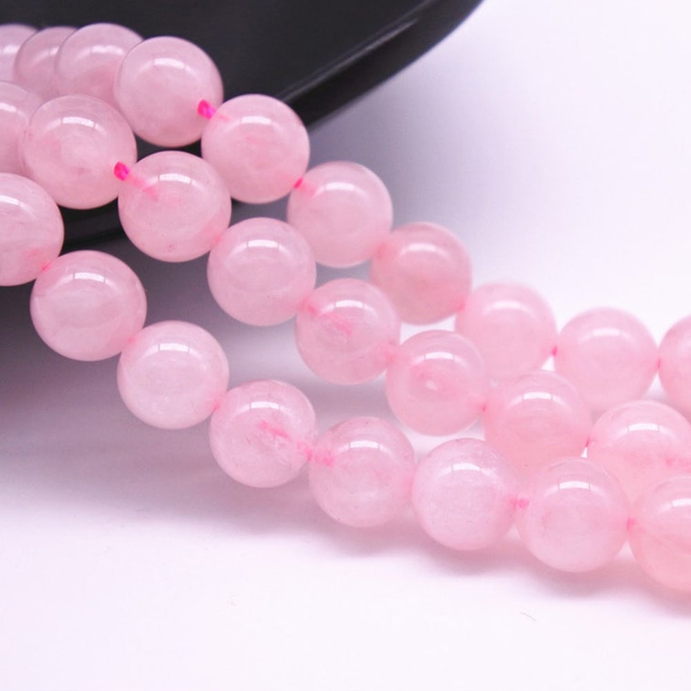Natural Madagascar Rose Quartz Gemstone 8 mm Round Smooth Plain Beads 5 Strand (1 of 8)