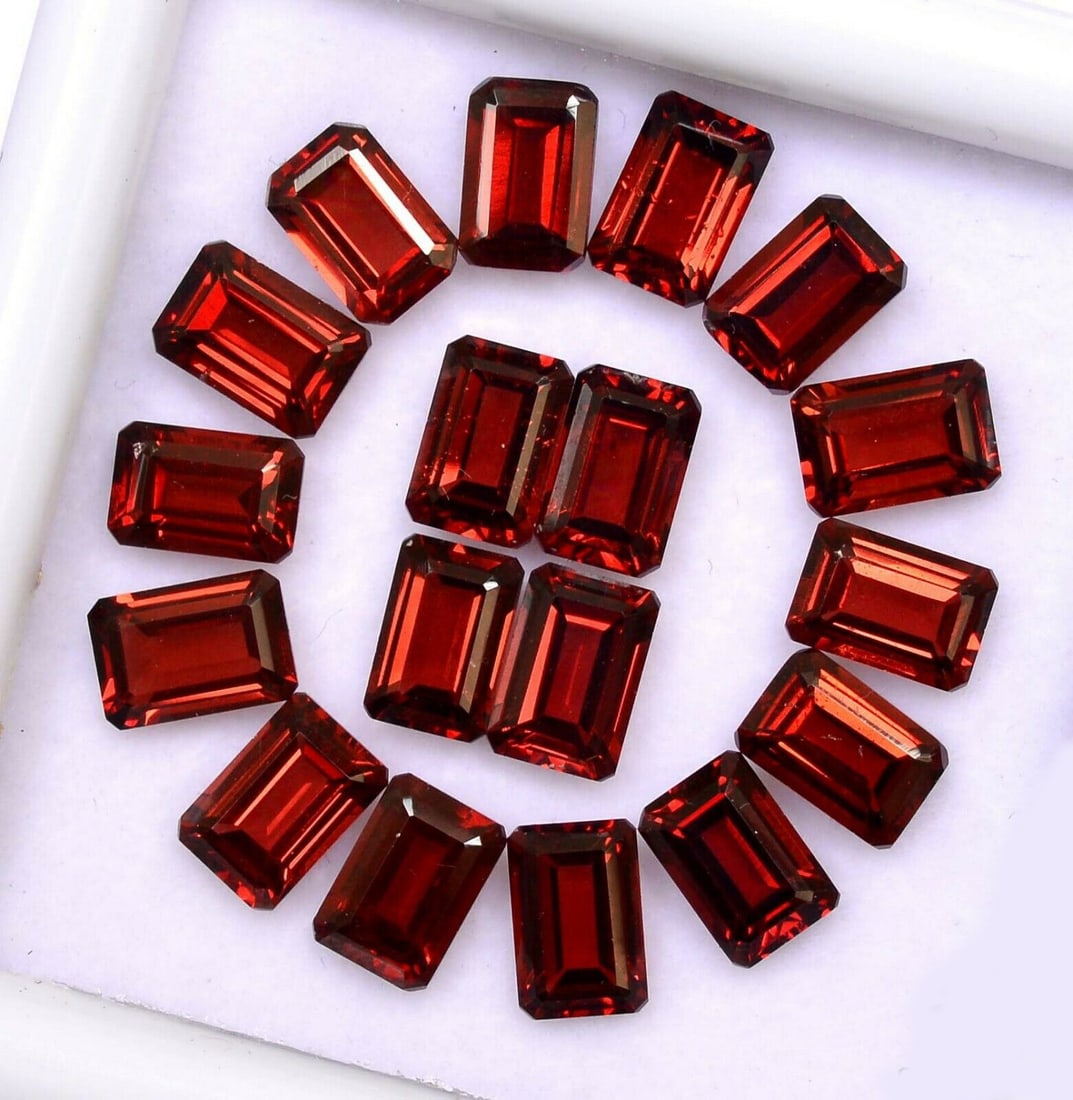 Red Garnet 6x4 MM Octagon Faceted Cut 25 Pieces (1 of 3)