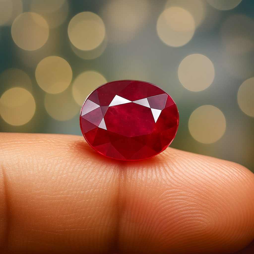 Natural Ruby Oval Faceted Cut 16.6 Cts. Gemstone (1 of 5)