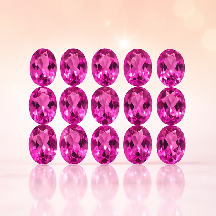 Natural Pink Topaz 6x4 MM Oval Cut Gemstone 26 Pieces Lot (1 of 9)