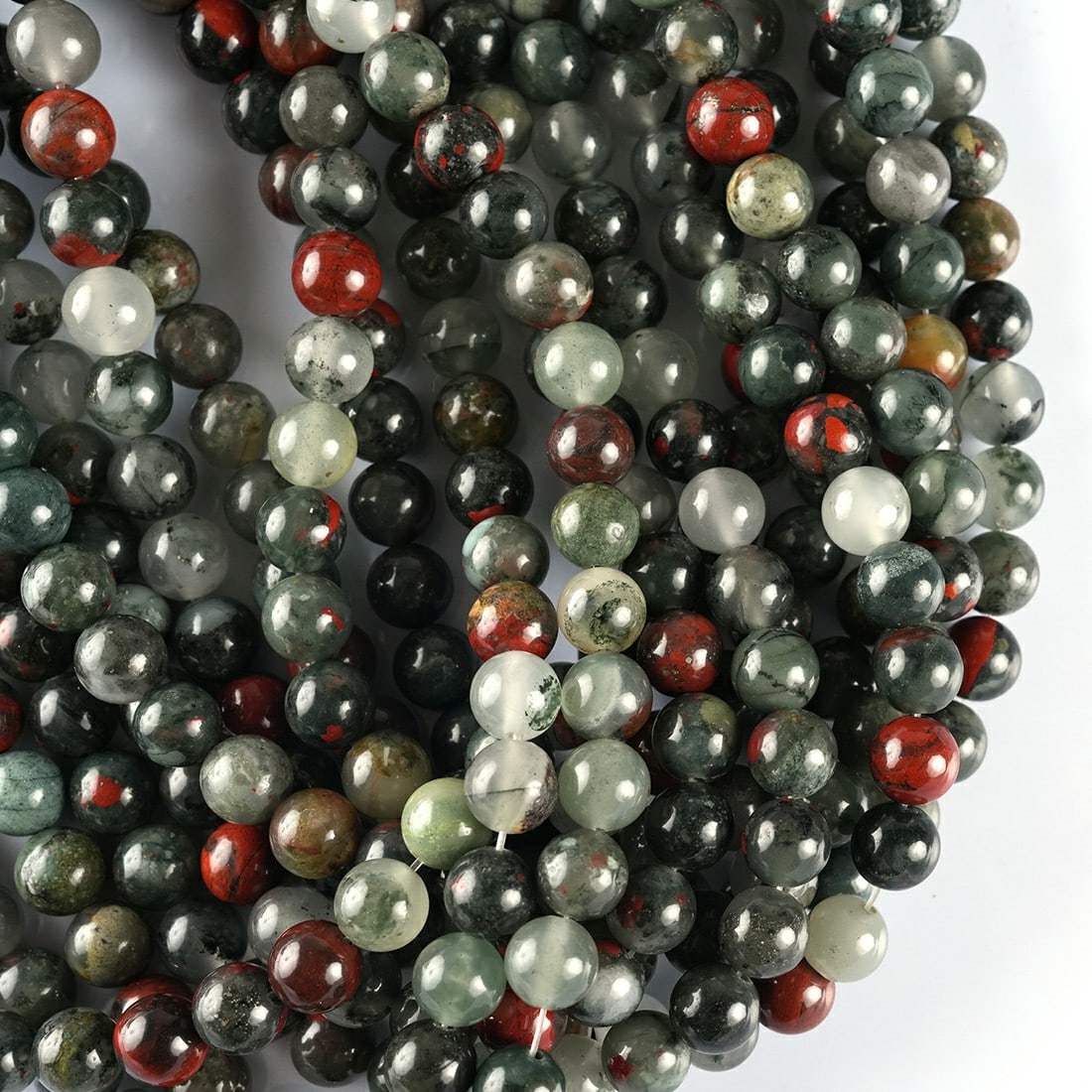 Natural Bloodstone Gemstone 8 MM Round Smooth Beads 10 Strand (1 of 6)