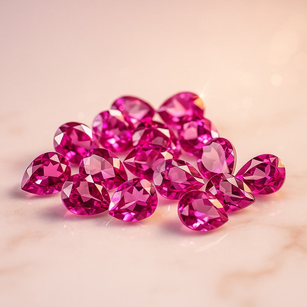 Natural Pink Topaz 6x8 MM Pear Cut Gemstone 17 Pieces Lot (1 of 6)