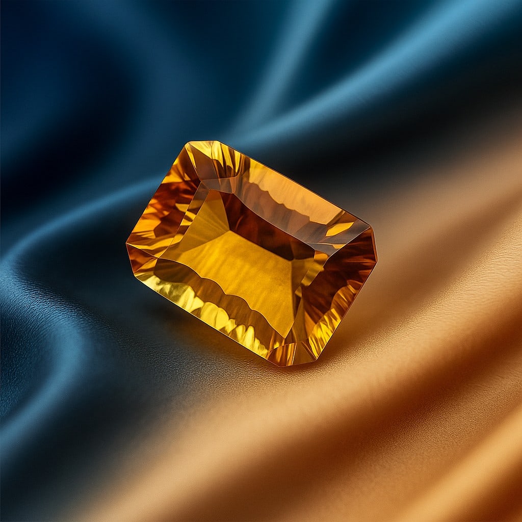 Natural Citrine Octagon Concave Cut 11.55 Cts. Gemstone: Natural Citrine Octagon Concave Cut 11.55 Cts. Gemstone Gemstone : Citrine Shape : Octagon Size : 16x12x9.5 MM Color : Golden Yellow Type : Concave Cut Quantity : 1 Pieces W