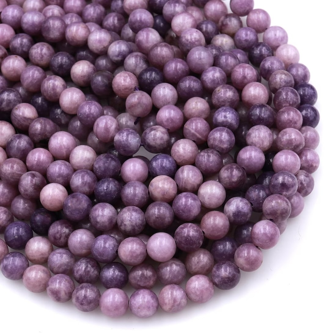 Natural Lepidolite Gemstone 8 mm Round Smooth Plain Beads 10 Strand: Natural Lepidolite Gemstone 8 mm Round Smooth Plain Beads 10 Strand Product Type : Loose Beads Strand Gemstone : Lepidolite Beads Shape : Round Smooth Plain Beads Size : 8 mm Quantity : 10