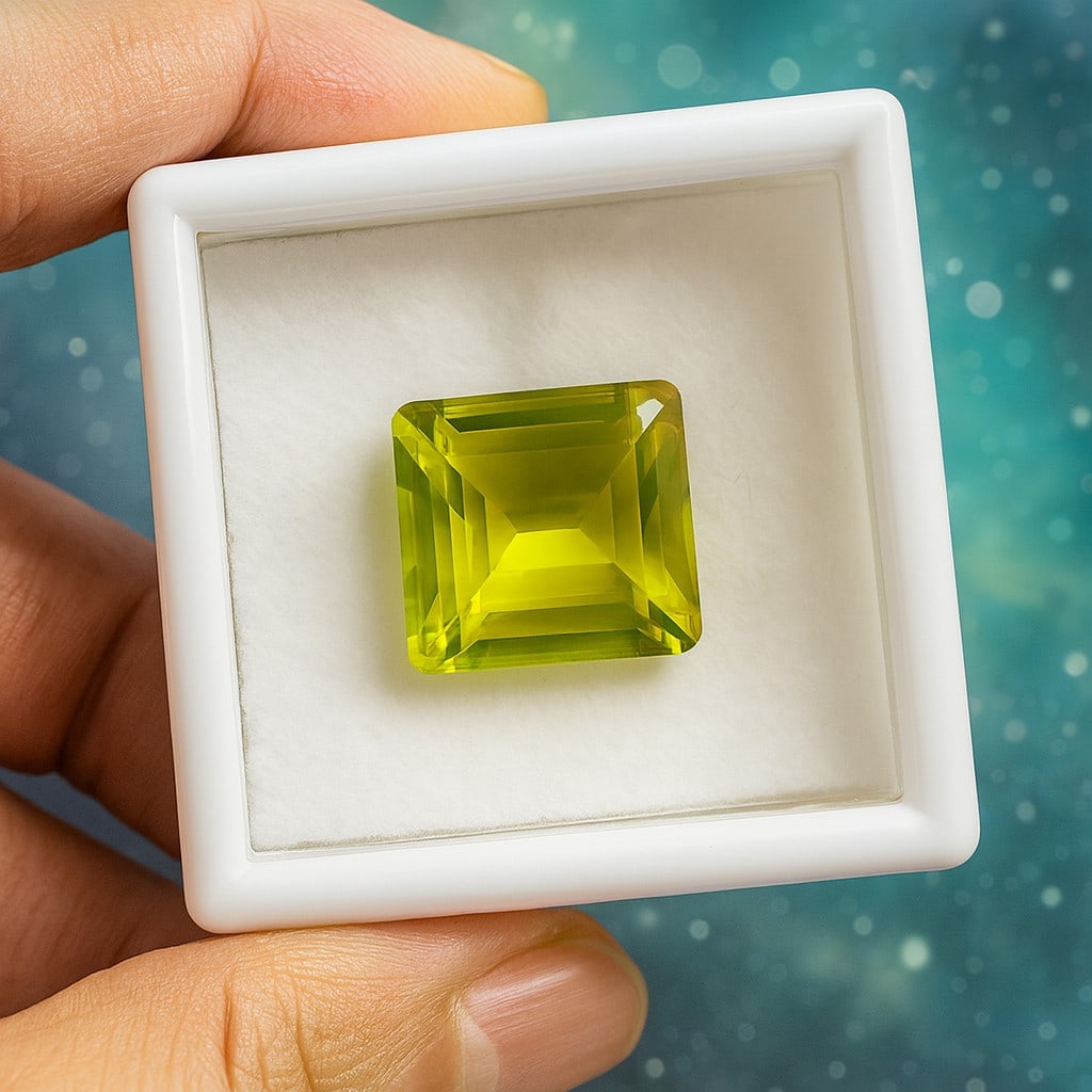 Natural Lemon Quartz Octagon Faceted Cut 57.9 Carats Gemstone (1 of 4)