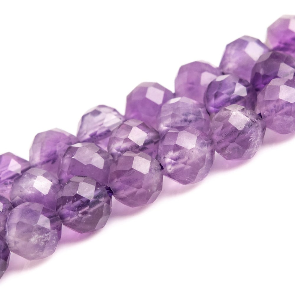 Natural African Amethyst Gemstone 6 mm Round Faceted Cut Beads 5 Strand (1 of 4)