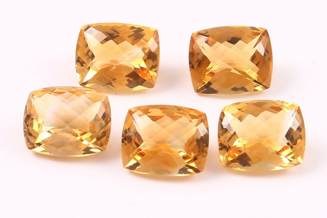 Citrine 9x7 MM Cushion Checker Board Cut 10 Pieces (1 of 2)
