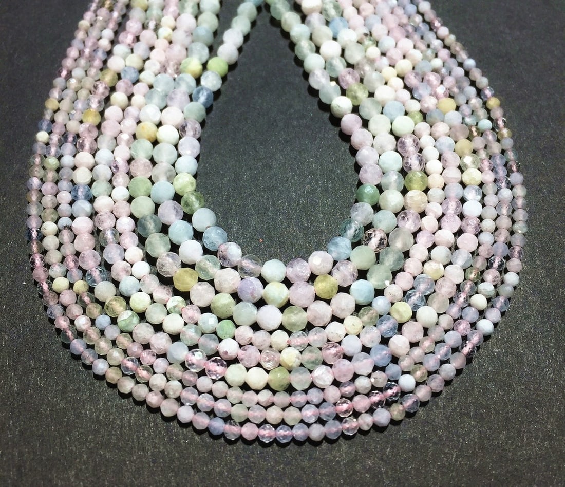 Natural Multi Color Morganite Gemstone 6 mm Round Micro Faceted Beads 10 Strand: Natural Multi Color Morganite Gemstone 6 mm Round Micro Faceted Beads 10 Strand Product Type : Loose Beads Strand Gemstone : Multi Color Morganite Beads Shape : Round Micro Faceted Beads Size : 6 mm