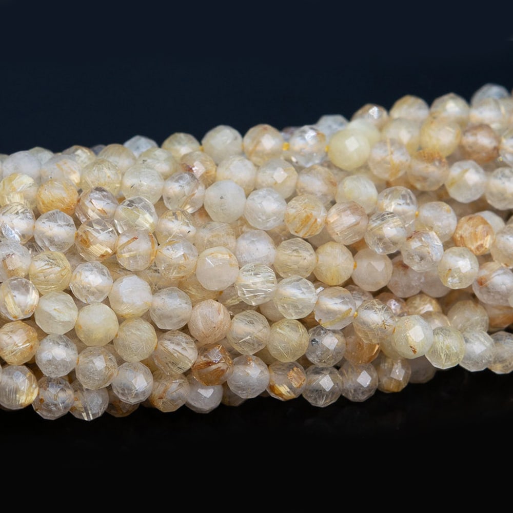 Natural Golden Rutile Quartz Gemstone 2 mm Round Micro Faceted Beads 10 Strand: Natural Golden Rutile Quartz Gemstone 2 mm Round Micro Faceted Beads 10 Strand Product Type : Loose Beads Strand Gemstone : Golden Rutile Quartz Beads Shape : Round Micro Faceted Beads Size : 2 mm
