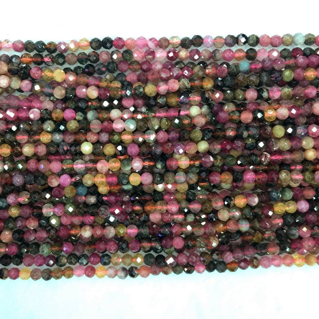 Natural Multi Tourmaline Gemstone 3 MM Round Faceted Cut Beads 10 Strand: Natural Multi Tourmaline Gemstone 3 MM Micro Round Faceted Cut Beads Rondelle 10 Strand 15.5 Inches Each Product Type : Loose Beads Strand Gemstone : Multi Tourmaline Beads Shape : Round Faceted Cut B