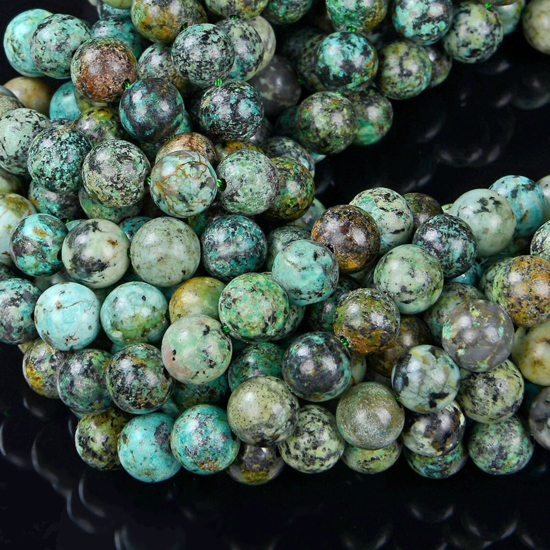 Natural African Turquoise Gemstone 4 mm Round Smooth Plain Beads 10 Strand (1 of 3)