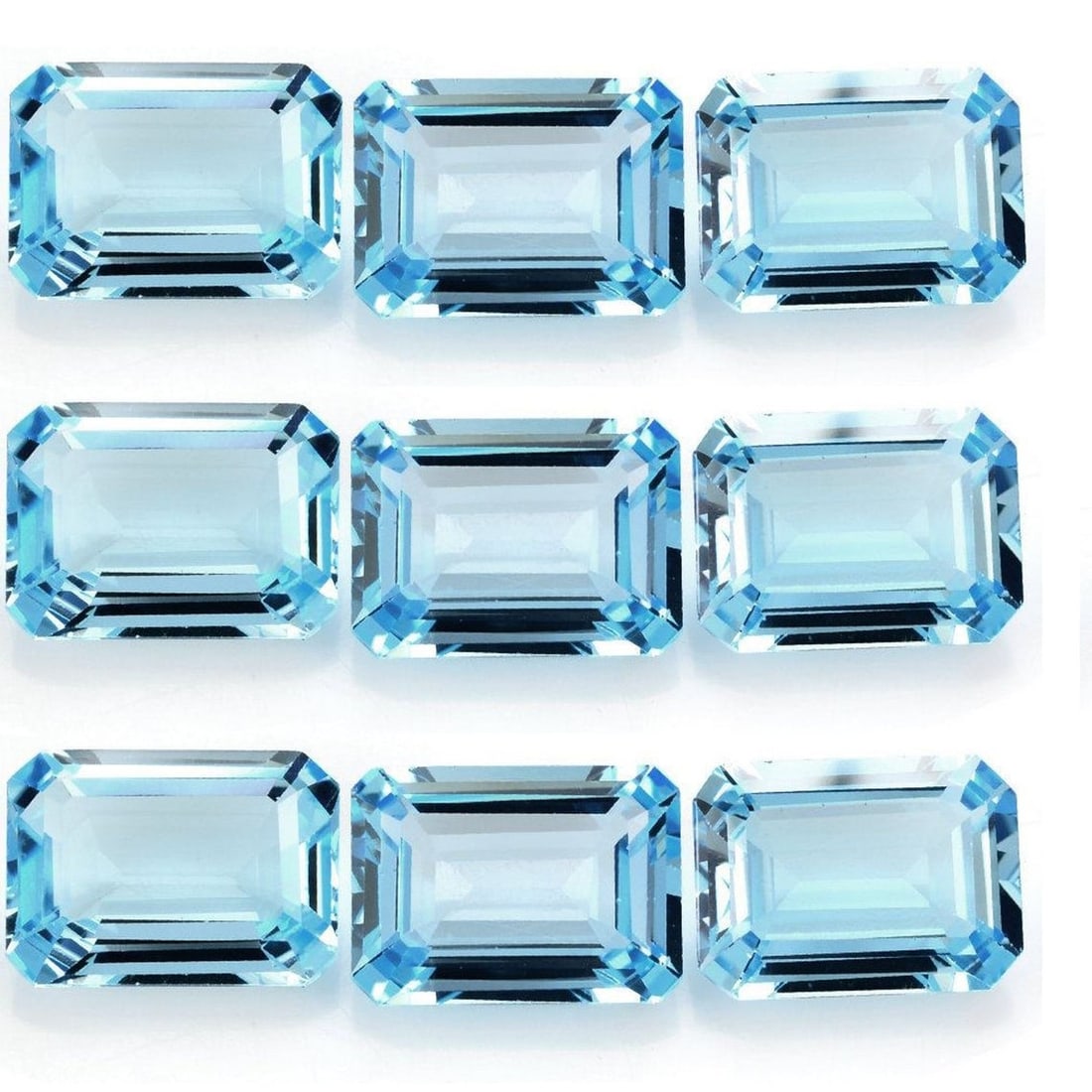 Blue Topaz 8x6 MM Octagon Faceted Cut 15 Pieces (1 of 3)