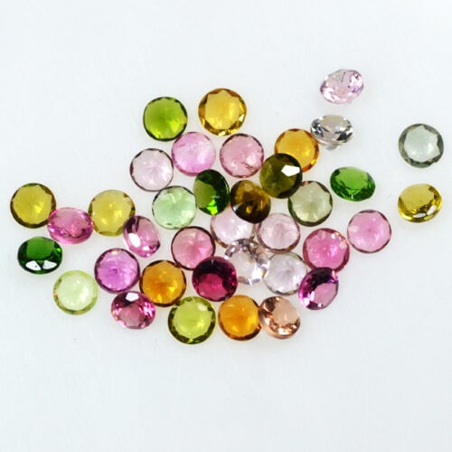 Multi Tourmaline 3 MM Round Diamond Cut 100 Pieces (1 of 3)