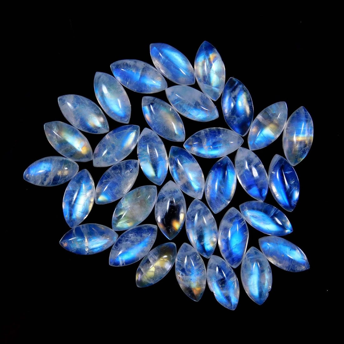 Rainbow Moonstone 4x8 MM Marquise Cabochon 50 Pieces (1 of 2)