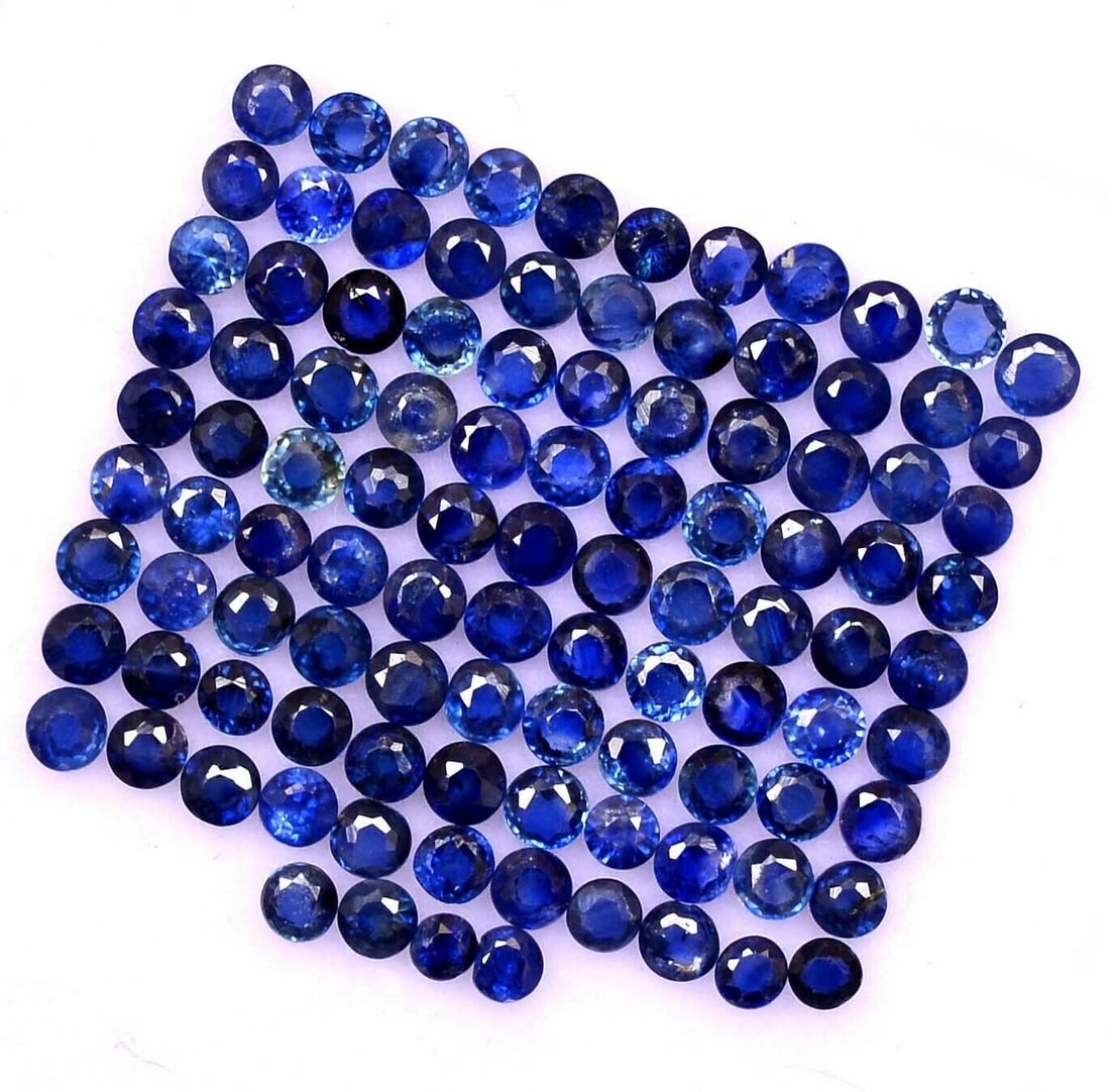 Blue Sapphire 2 MM Round Diamond Cut 200 Pieces (1 of 3)