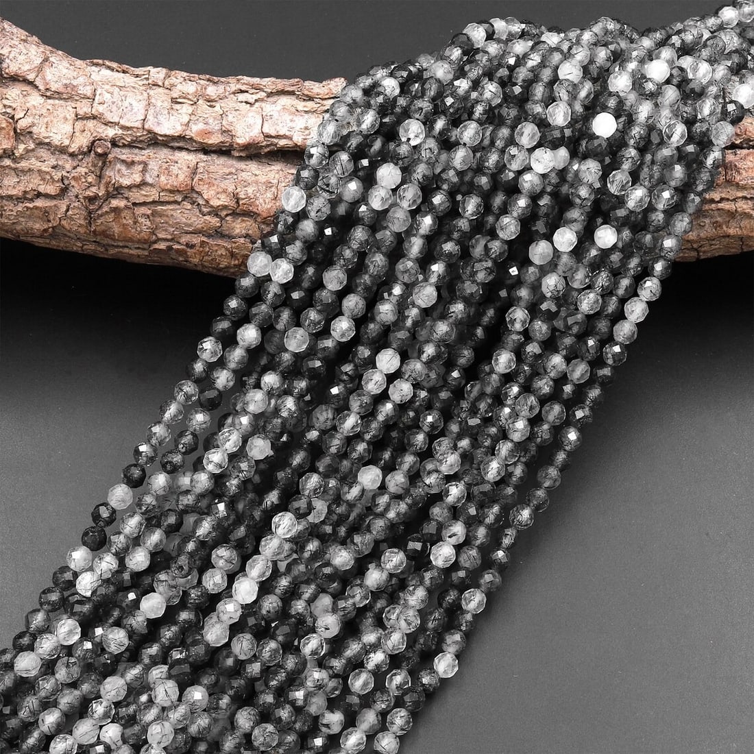Natural Black Tourmaline Rutile Quartz Gemstone 3 mm Round Micro Faceted Beads 10 Strand: Natural Black Tourmaline Rutile Quartz Gemstone 3 mm Round Micro Faceted Beads 10 Strand Product Type : Loose Beads Strand Gemstone : Black Tourmaline Rutile Quartz Beads Shape : Round Micro Faceted B