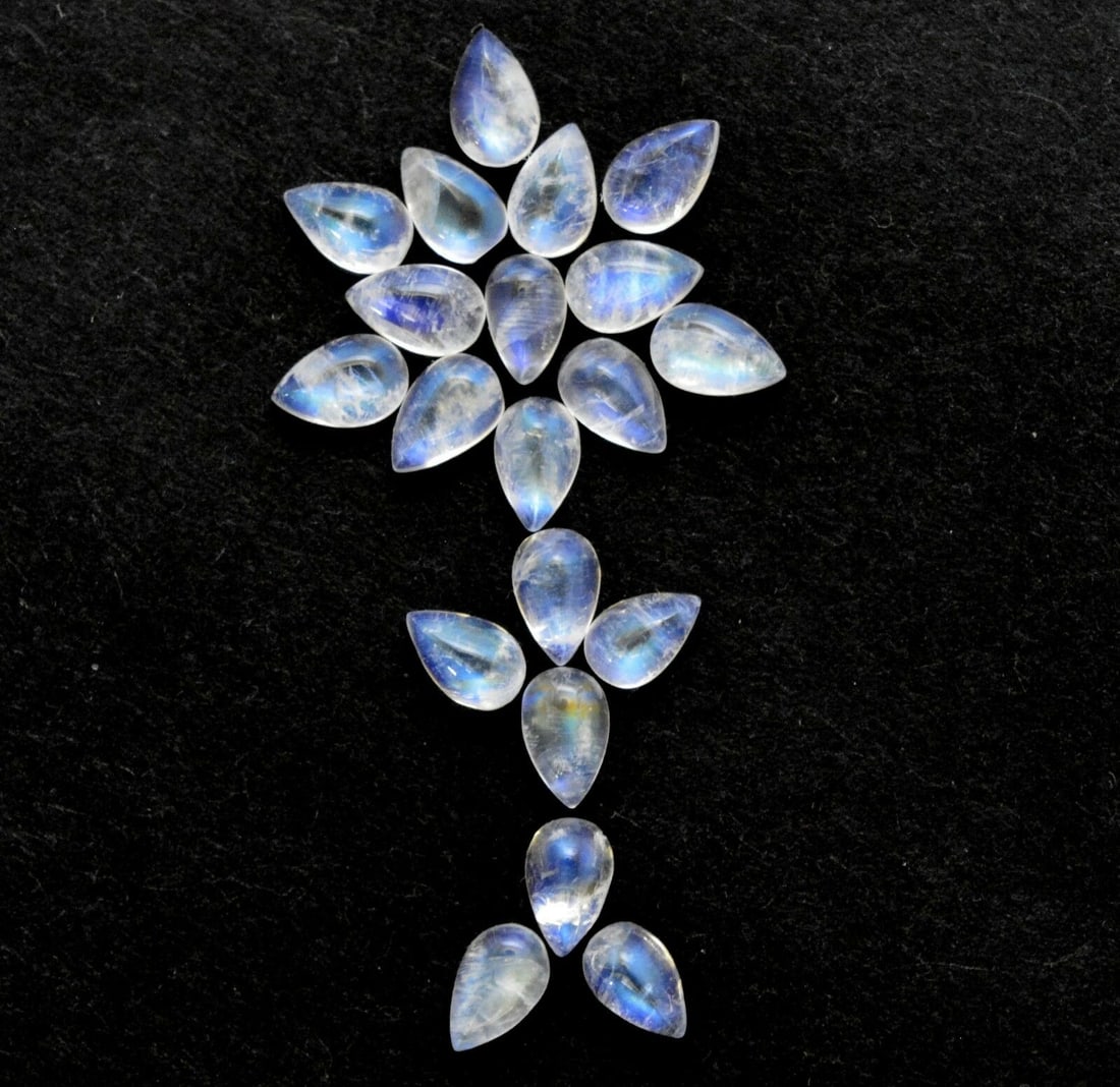 Rainbow Moonstone 8x6 MM Pear Cabochon 50 Pieces (1 of 4)